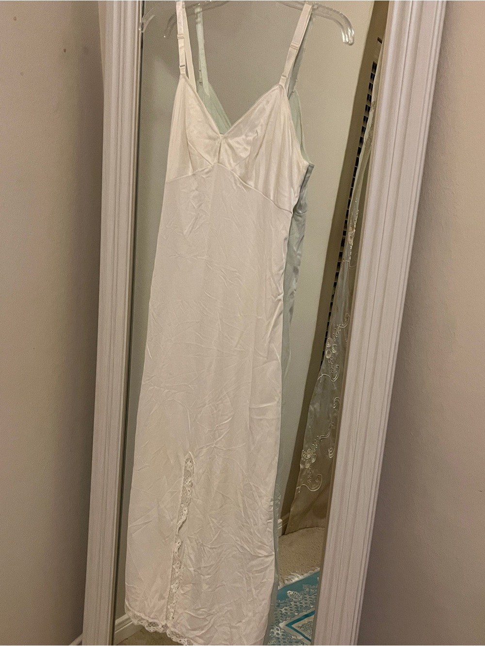 Sears White Satin Slip Dress